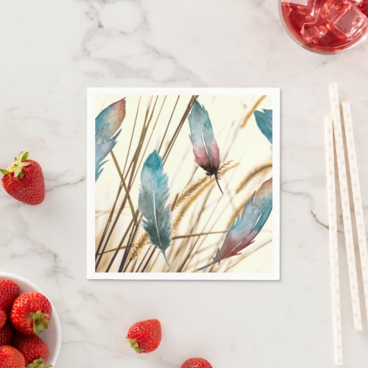 Federn und Gras Serviette (Beispiel)