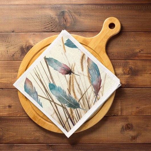 Federn und Gras Serviette