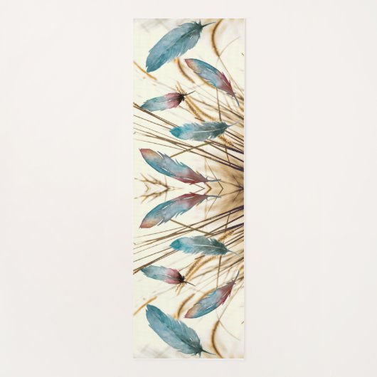 Federn und Gras Yogamatte (Vorderseite)