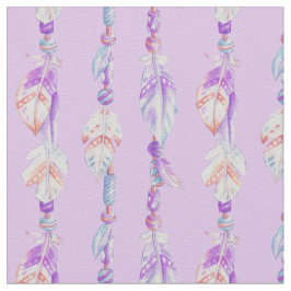 Federn und Perlen Aquarellkunst lila Stoffe