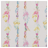 Federn und Perlen Aquarellstoffe Stoff (Nahaufnahme)