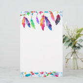 Federn und Perlen Briefpapier (Stehend Vorderseite)