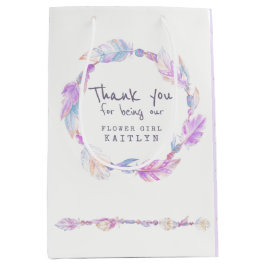 Federn und Perlen Hochzeitsnahrung lila Gefälligke Mittlere Geschenktüte