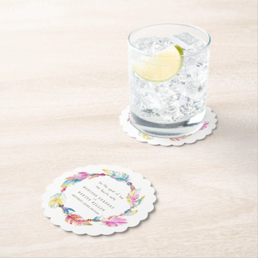 Federn und Perlen Kranz Hochzeitsfeiern Untersetze Untersetzer (Vor Ort)