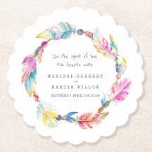 Federn und Perlen Kranz Hochzeitsfeiern Untersetze