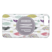 Federn und Pfeil-Monogramm Case-Mate iPhone Hülle (Rückseite (Horizontal))