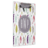 Federn und Pfeil-Monogramm Klemmbrett (Rechts)