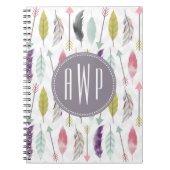 Federn und Pfeil-Monogramm Notizblock (Vorderseite)
