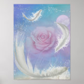 Federn und Rose Poster (Vorne)