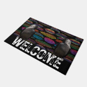 Federn und zwei Ravens Fußmatte (Schrägansicht)