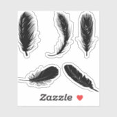 Federn-Vögel-Silhouette-Tier Aufkleber (Blatt)