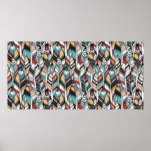 Federnahtloses Muster Poster (Vorne)