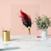 Federnstift mit Goldnippe Acrylschild (Hochzeit)