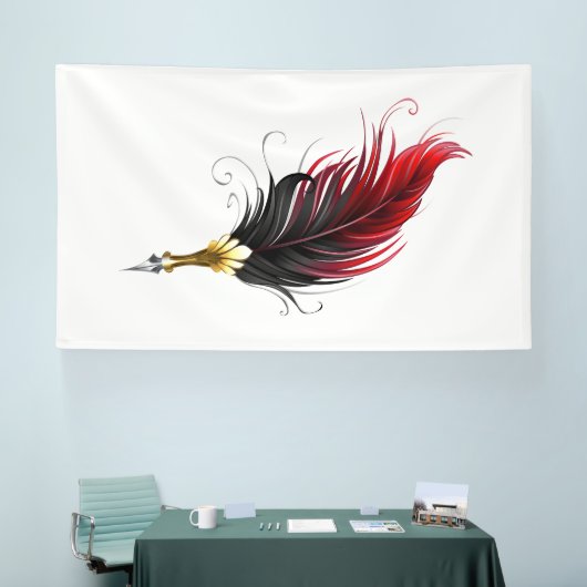 Federnstift mit Goldnippe Banner (Messe)