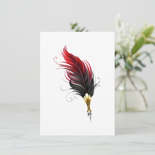 Federnstift mit Goldnippe Begleitkarte (Stehend Vorderseite)