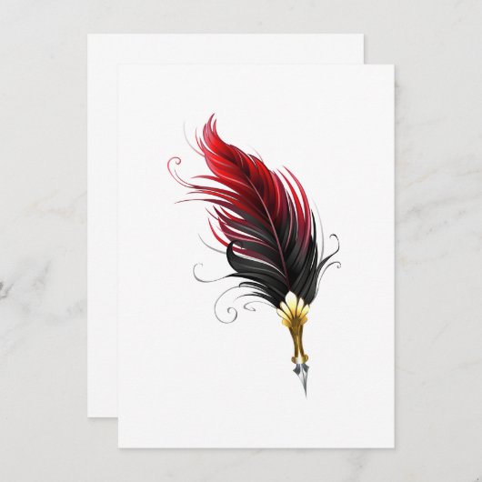 Federnstift mit Goldnippe Begleitkarte (Vorne/Hinten)