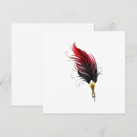 Federnstift mit Goldnippe Dankeskarte (Vorne/Hinten)