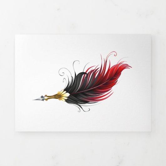 Federnstift mit Goldnippe Dreifach Gefaltete Karte (Cover)