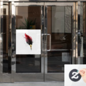 Federnstift mit Goldnippe Fensteraufkleber (Büro Tür)