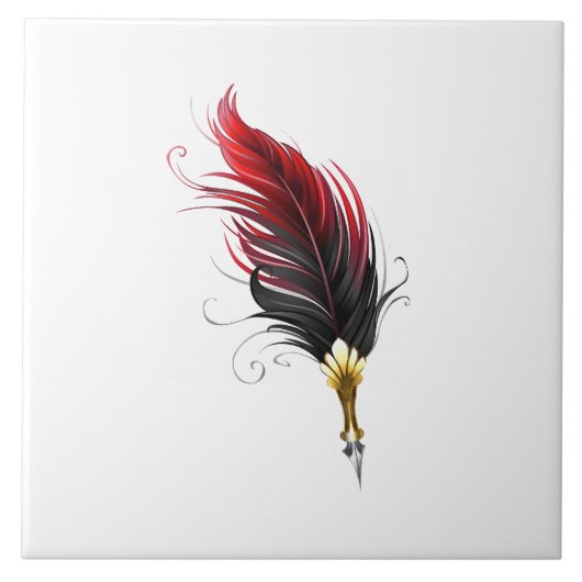Federnstift mit Goldnippe Fliese (Vorderseite)