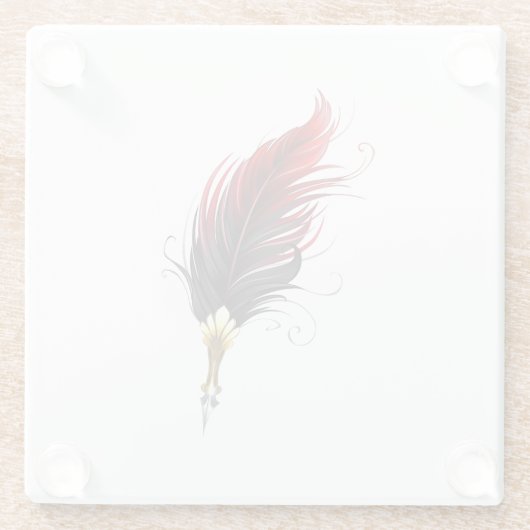 Federnstift mit Goldnippe Glasuntersetzer (Rückseite)