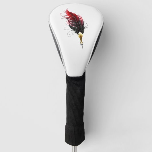 Federnstift mit Goldnippe Golf Headcover (Vorderseite)