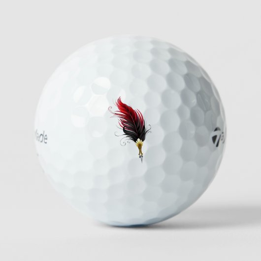 Federnstift mit Goldnippe Golfball (Vorderseite)