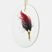 Federnstift mit Goldnippe Keramik Ornament (Links)