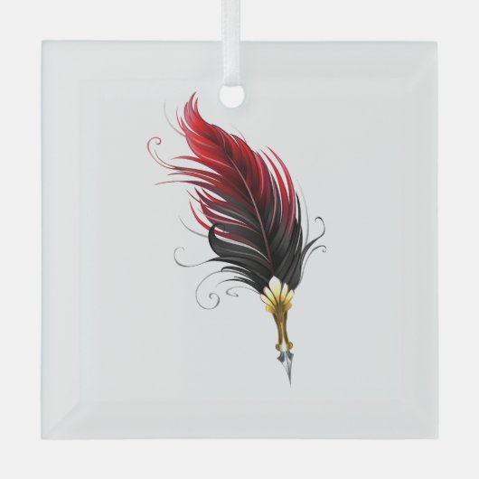 Federnstift mit Goldnippe Ornament Aus Glas (Vorderseite)