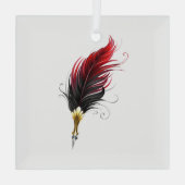 Federnstift mit Goldnippe Ornament Aus Glas (Rückseite)