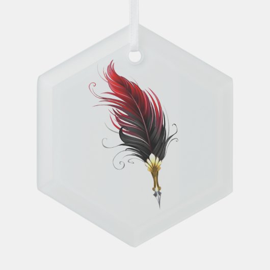 Federnstift mit Goldnippe Ornament Aus Glas (Vorderseite)