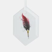 Federnstift mit Goldnippe Ornament Aus Glas (Vorderseite Links)