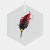 Federnstift mit Goldnippe Ornament Aus Glas (Rückseite)