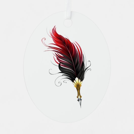 Federnstift mit Goldnippe Ornament Aus Metall (Vorderseite)