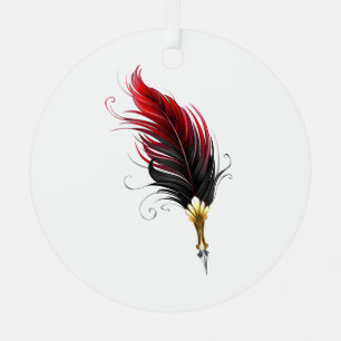 Federnstift mit Goldnippe Ornament Aus Metall