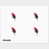 Federnstift mit Goldnippe Ovaler Aufkleber (Blatt)