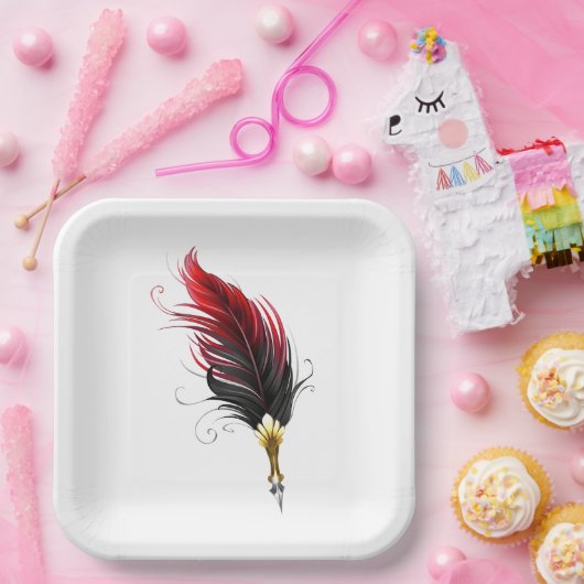 Federnstift mit Goldnippe Pappteller (Party)