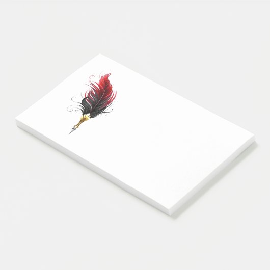 Federnstift mit Goldnippe Post-it Klebezettel (angewinkelt)