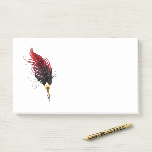 Federnstift mit Goldnippe Post-it Klebezettel (Auf Schreibtisch)