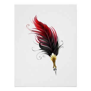 Federnstift mit Goldnippe Poster