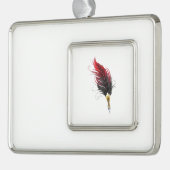 Federnstift mit Goldnippe Rahmen-Ornament Silber (Links)