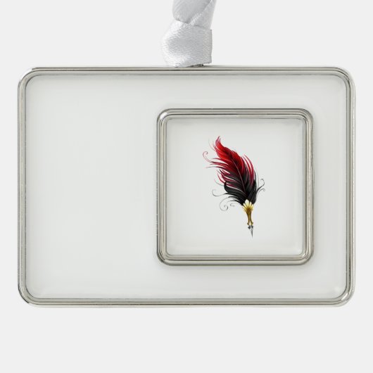 Federnstift mit Goldnippe Rahmen-Ornament Silber (Vorderseite)