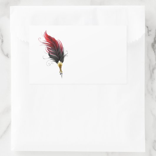 Federnstift mit Goldnippe Rechteckiger Aufkleber (Tasche)