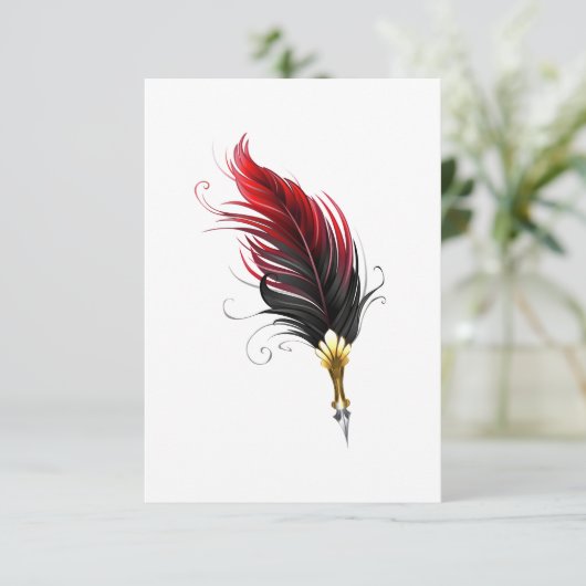 Federnstift mit Goldnippe RSVP Karte (Stehend Vorderseite)