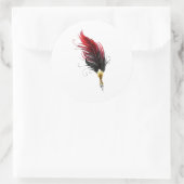 Federnstift mit Goldnippe Runder Aufkleber (Tasche)