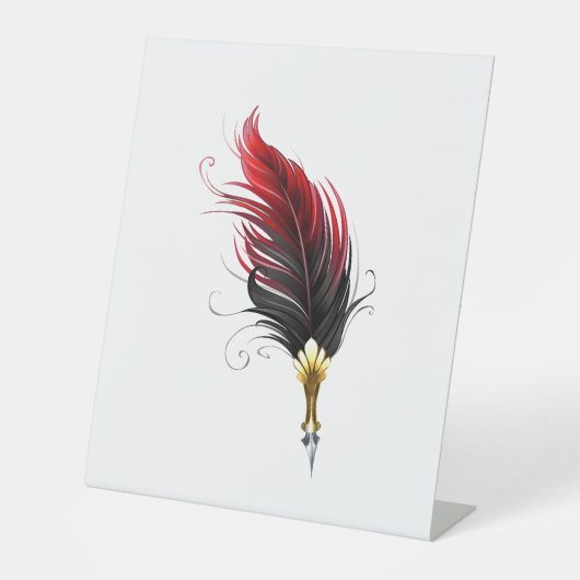 Federnstift mit Goldnippe Sockelschild (Vorderseite)