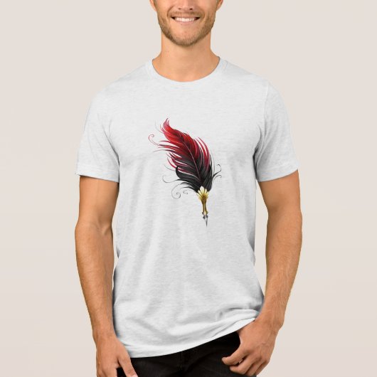 Federnstift mit Goldnippe Tri-Blend Shirt (Vorderseite)