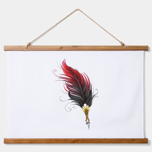 Federnstift mit Goldnippe Wandteppich Mit Holzrahmen (Vorne)