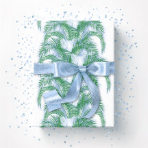 Federpalmenblätter in Blau und Grün