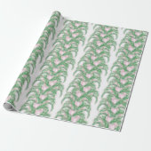 Federpalmenblätter in Rosa und Grün Geschenkpapier (Ungerollt)